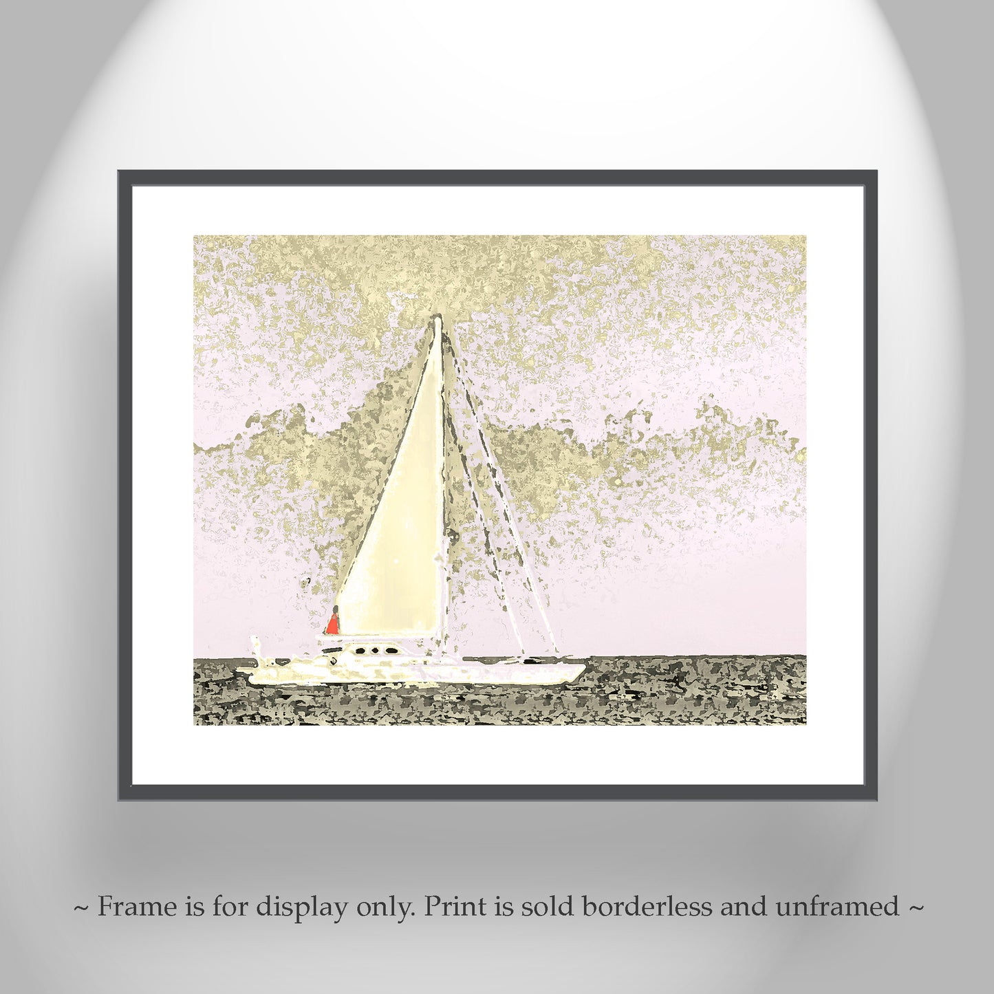 Sailing Wall Art with Sailboat at Block Island  in Mellow Yellow
