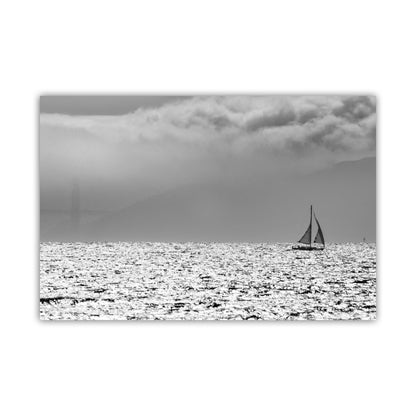 Sailing Art in Black and White | Sailboat Photography at San Francisco Bay | Bay Area Art Gift