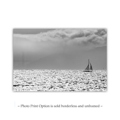 Sailing Art in Black and White | Sailboat Photography at San Francisco Bay | Bay Area Art Gift