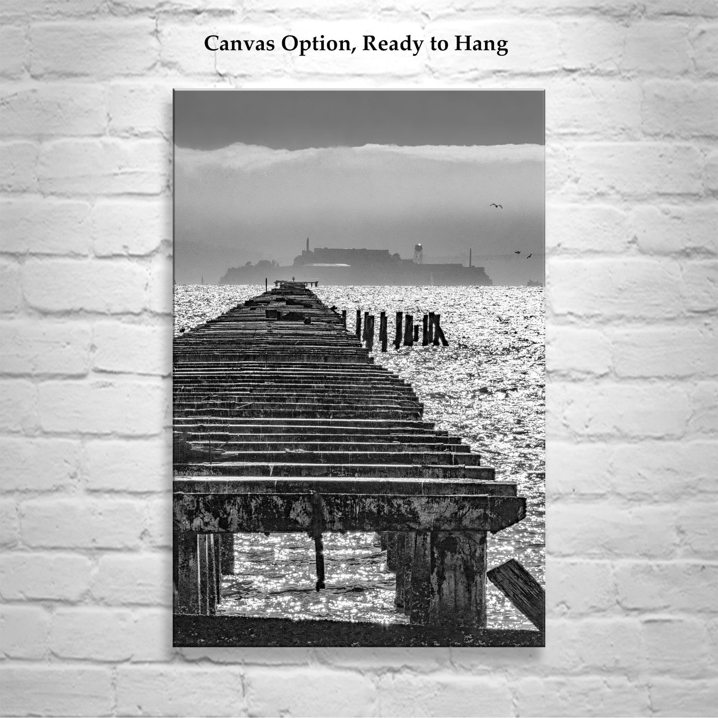 Berkeley Pier Art Photography at San Francisco Bay in Black and White Wall Decor