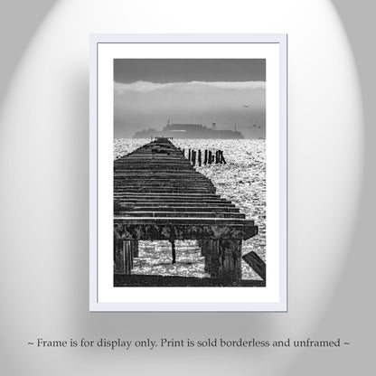 Berkeley Pier Art Photography at San Francisco Bay in Black and White Wall Decor