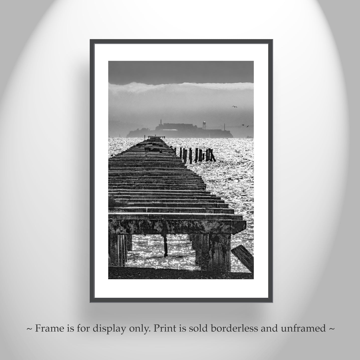 Berkeley Pier Art Photography at San Francisco Bay in Black and White Wall Decor
