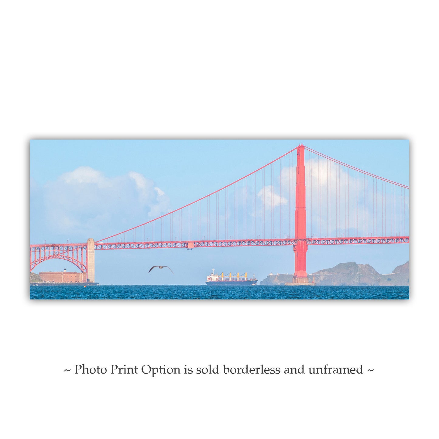San Francisco Golden Gate Ship Art Print in Panorama