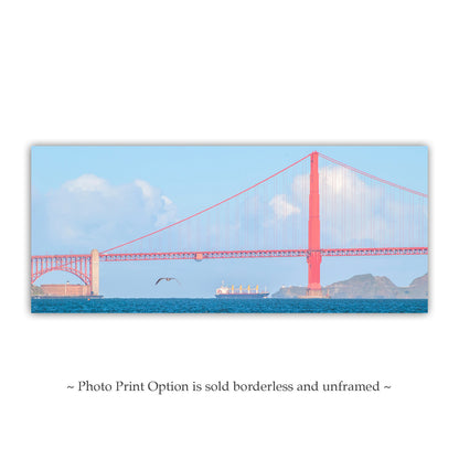 San Francisco Golden Gate Ship Art Print in Panorama