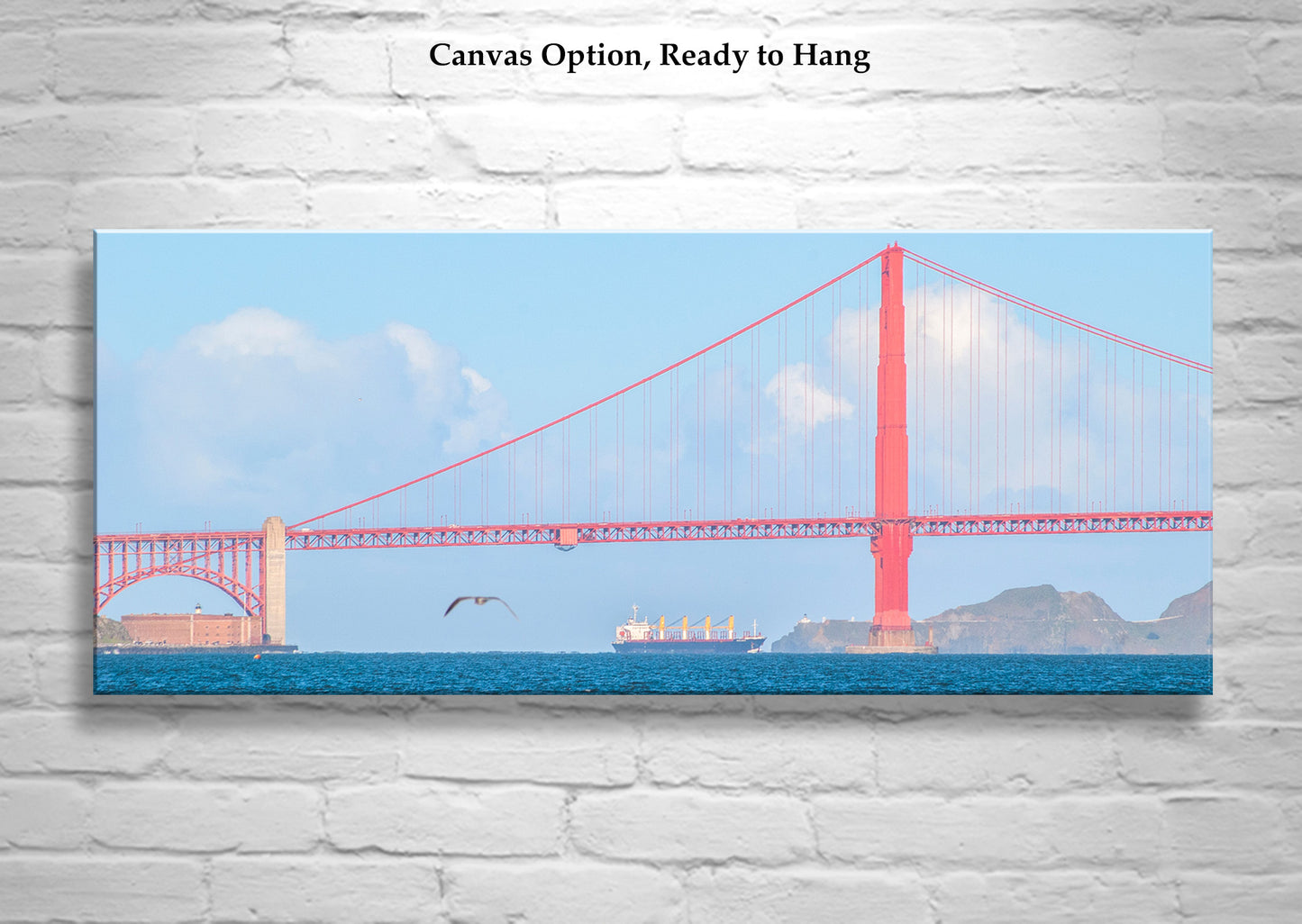 San Francisco Golden Gate Ship Art Print in Panorama