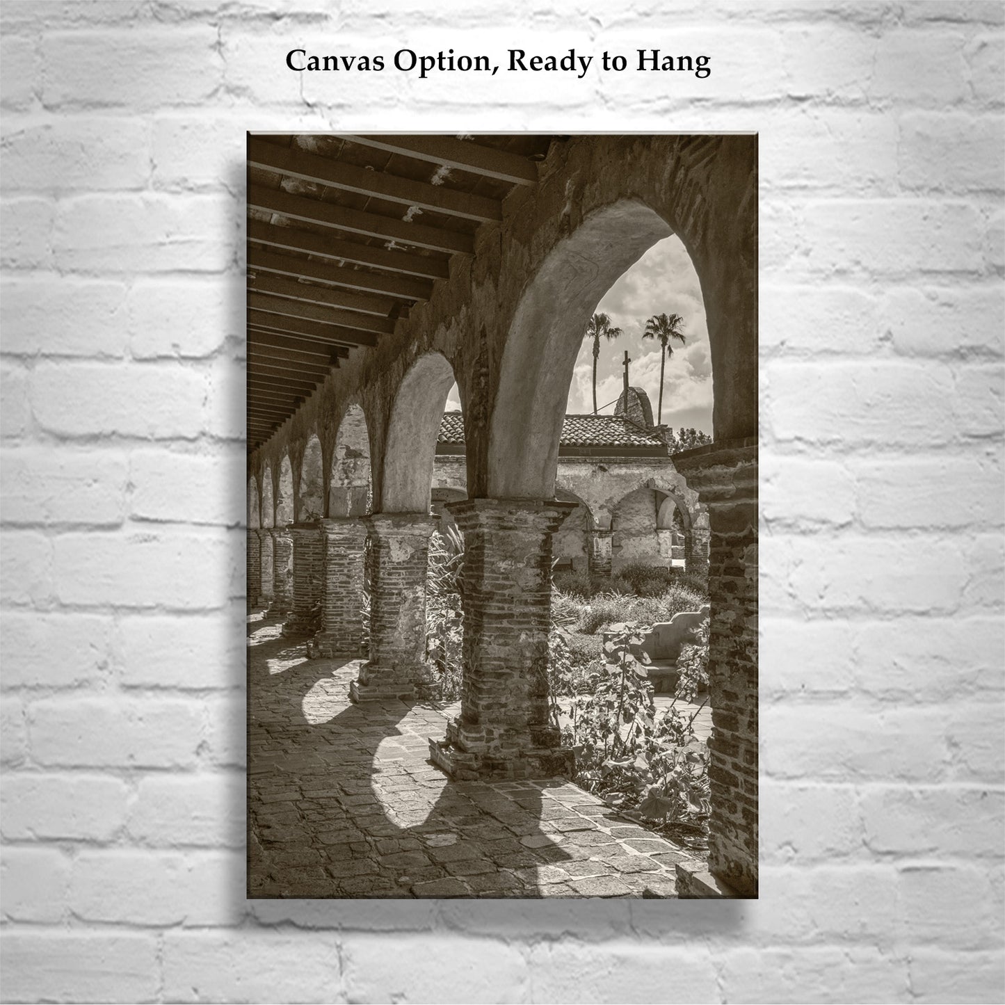 San Juan Capistrano Mission Art - California Church Print in Vintage Sepia Tone