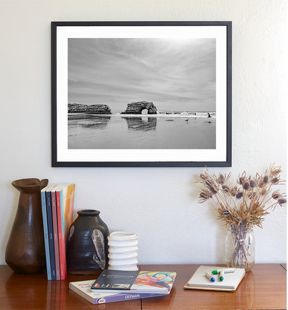 Santa Cruz California State Beach | Natural Bridges Art in Black & White