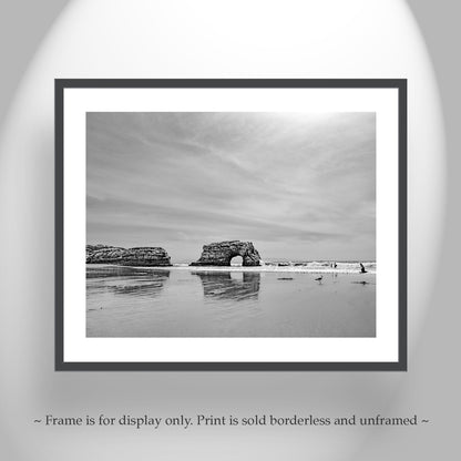 Santa Cruz California State Beach | Natural Bridges Art in Black & White