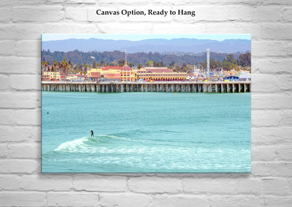 Santa Cruz California Wharf Beach Boardwalk | Ocean Surfing Art Print
