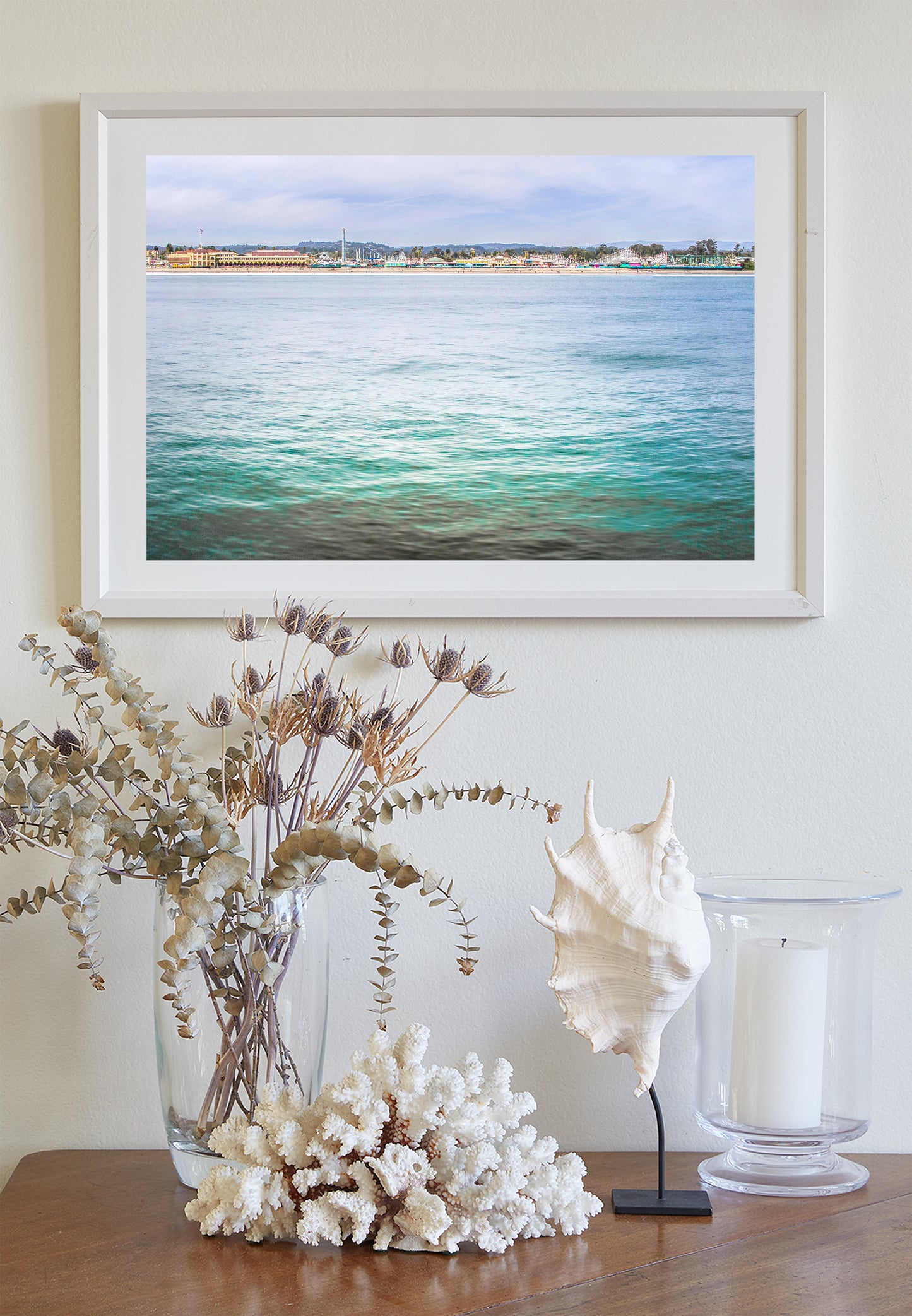 Santa Cruz Beach Boardwalk Painterly Art Print | Monterey Bay California