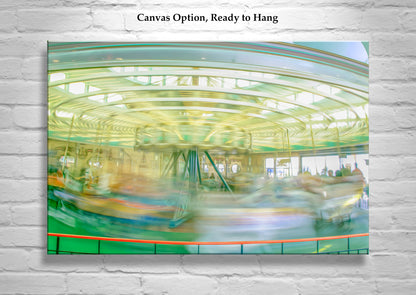 Carnival Carousel Art Print on Canvas at Santa Cruz California Beach Boardwalk