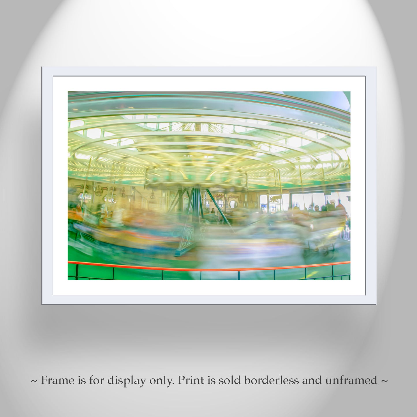 Carnival Carousel Art Print on Canvas at Santa Cruz California Beach Boardwalk