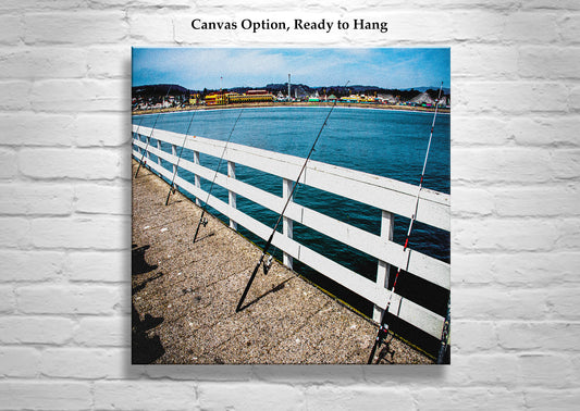 Santa Cruz Wharf Picture with Beach Boardwalk on Monterey Bay California