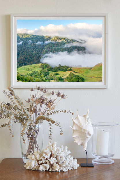 California Landscape Art Print with Santa Lucia Mountains in Coastal Fog