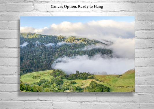 California Landscape Art Print with Santa Lucia Mountains in Coastal Fog