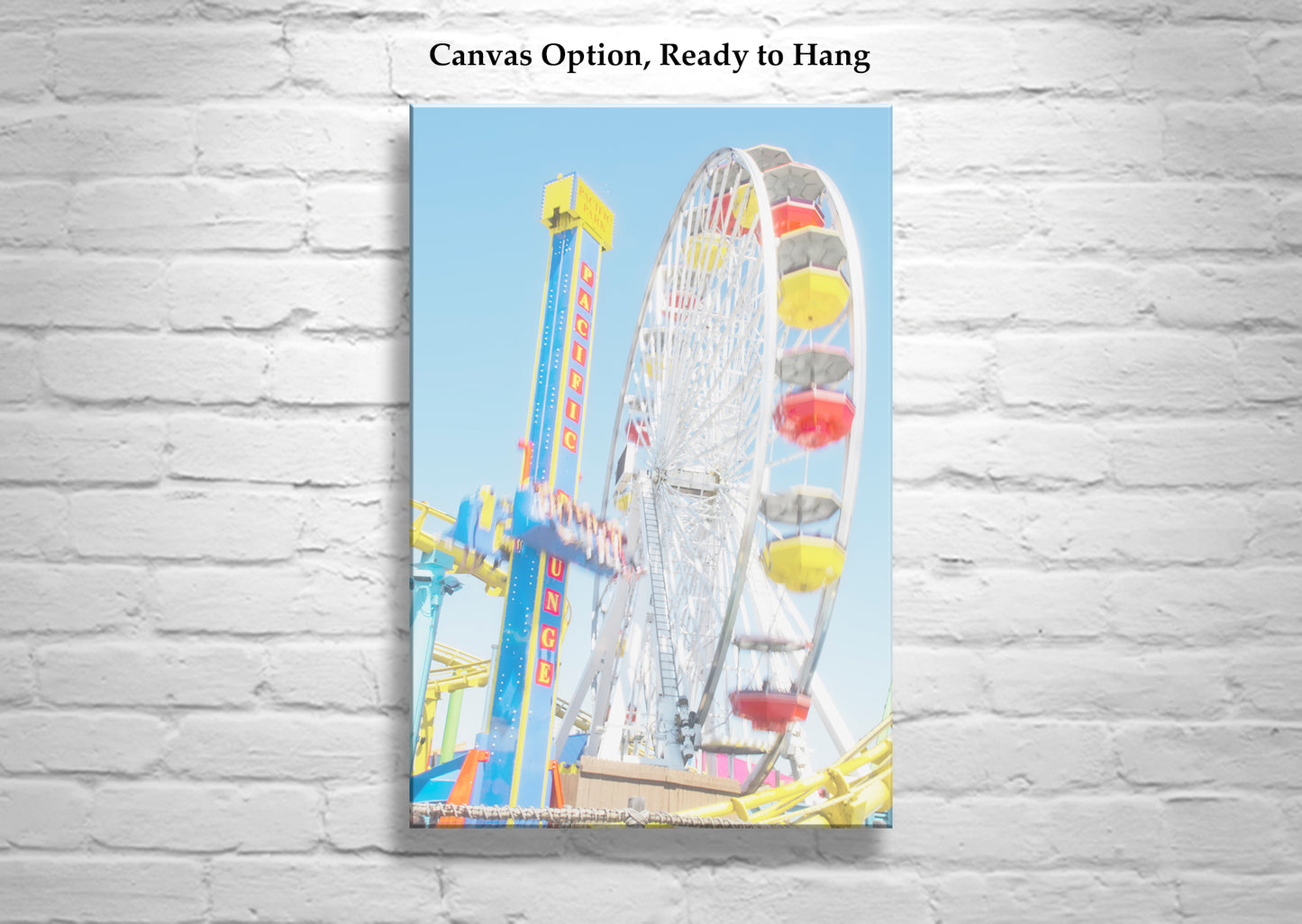 Santa Monica Pier Los Angeles Ferris Wheel Art Print as Pastel Home Decor