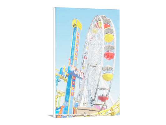 Santa Monica Pier Los Angeles Ferris Wheel Art Print as Pastel Home Decor
