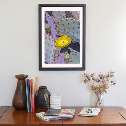Cactus Wall Decor with Purple Santa Rita Prickly Pear & Cactus Flower