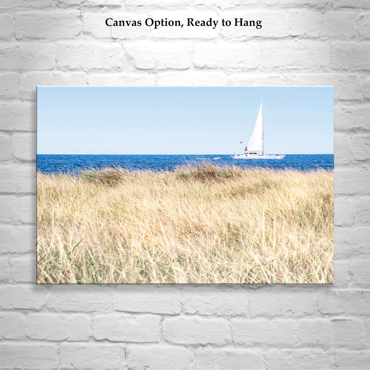 Block Island Sailboat Art | Atlantic Ocean Beach Grass Fine Art Sailor Gift