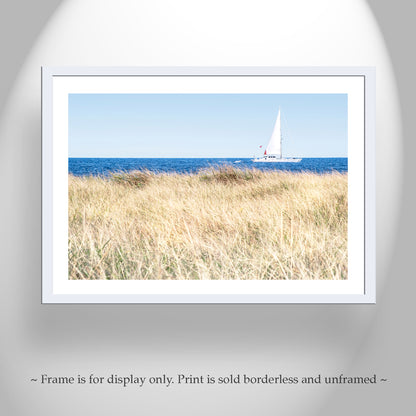 Block Island Sailboat Art | Atlantic Ocean Beach Grass Fine Art Sailor Gift