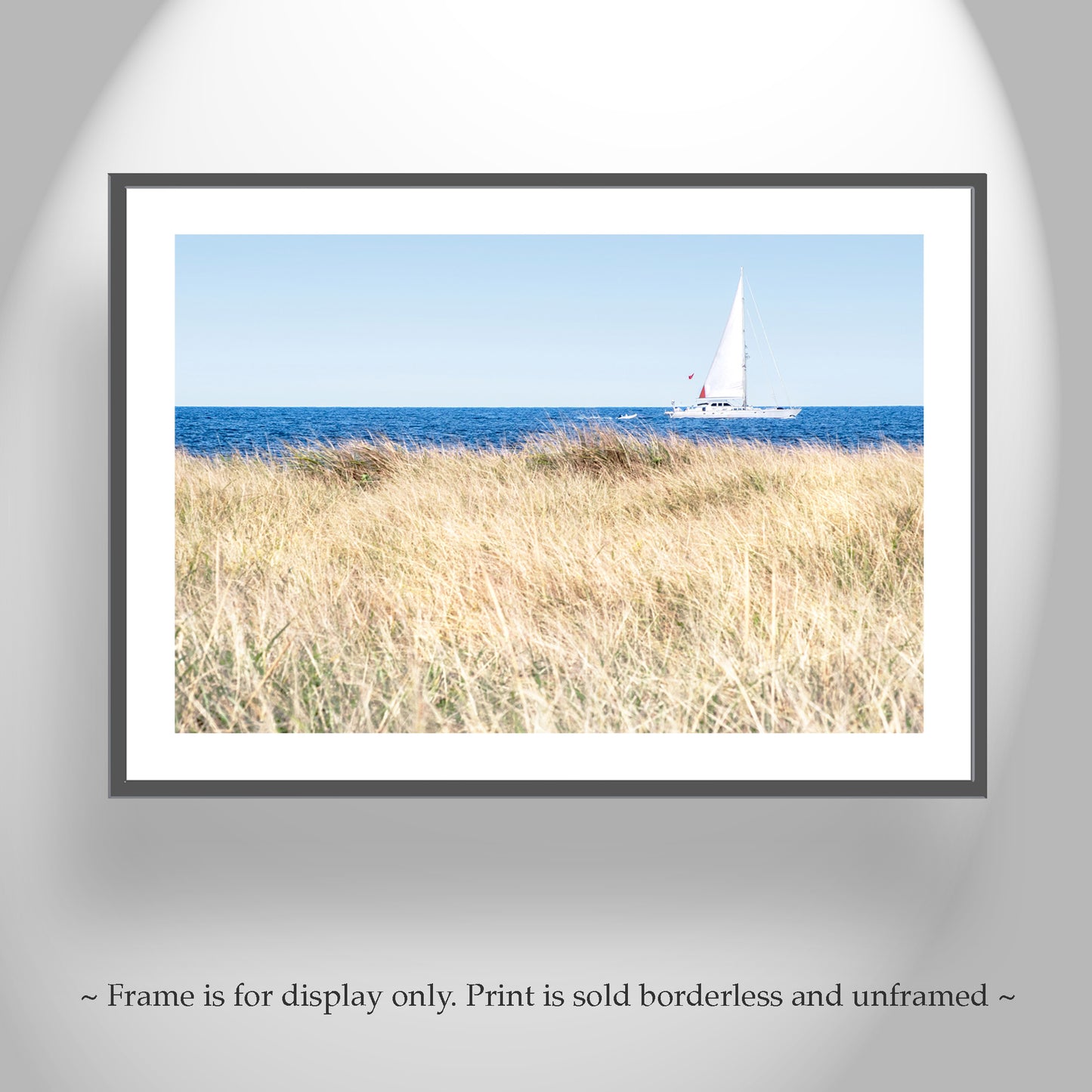 Block Island Sailboat Art | Atlantic Ocean Beach Grass Fine Art Sailor Gift