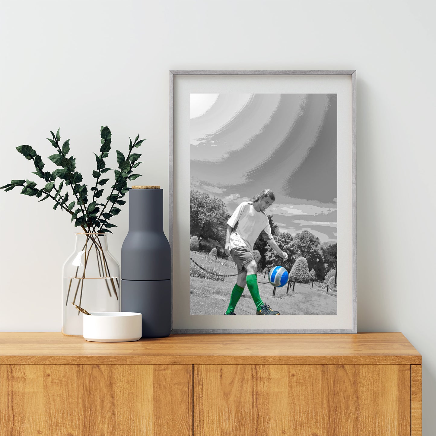 Soccer Photo Art Print with Soccer Juggling Drill Sports Photography