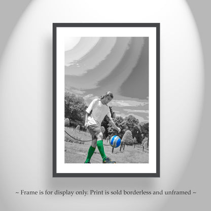 Soccer Photo Art Print with Soccer Juggling Drill Sports Photography