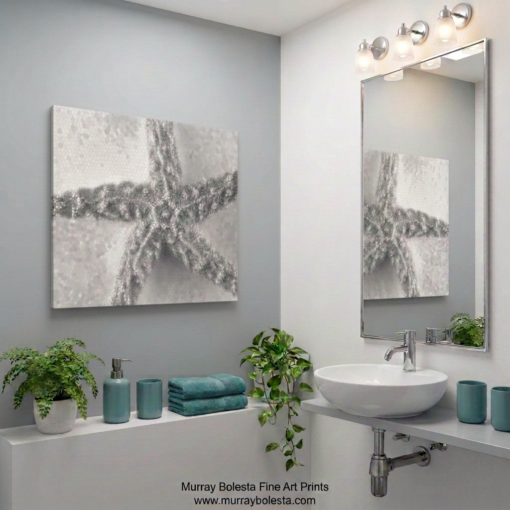 Starfish art in B&W by Murray Bolesta