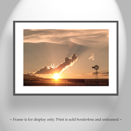 Western Ranch Windmill Sunset Landscape Photography | San Rafael Valley AZ