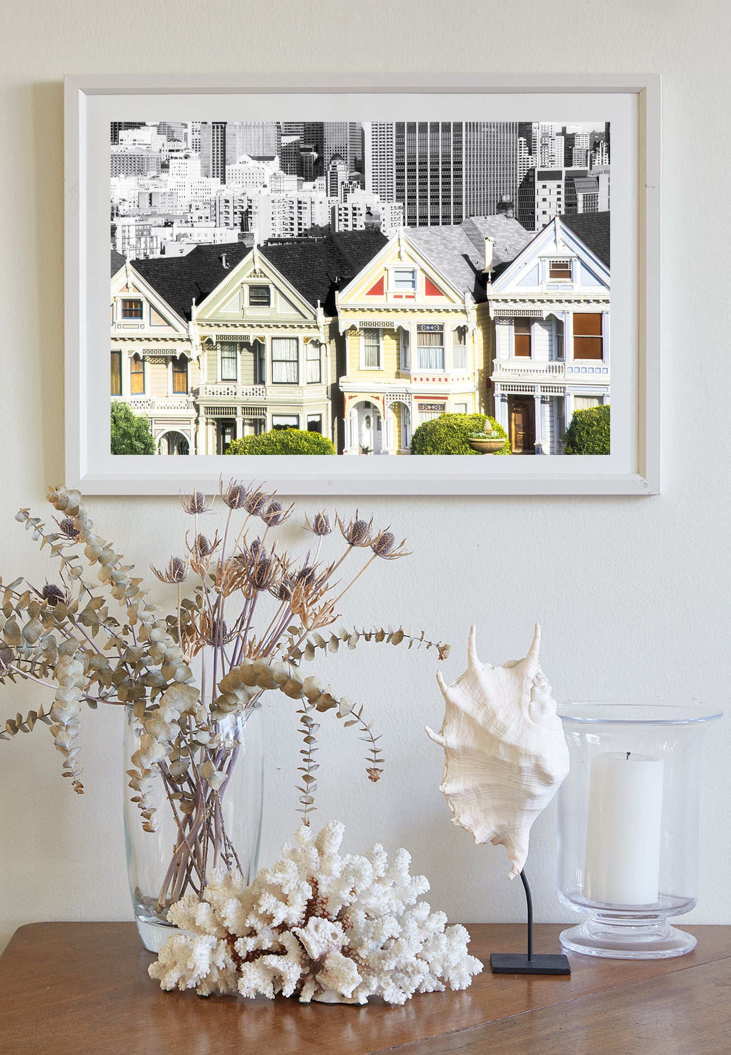 Painted Ladies San Francisco Art Print with Victorian Architecture