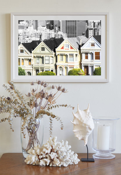 Painted Ladies San Francisco Art Print with Victorian Architecture
