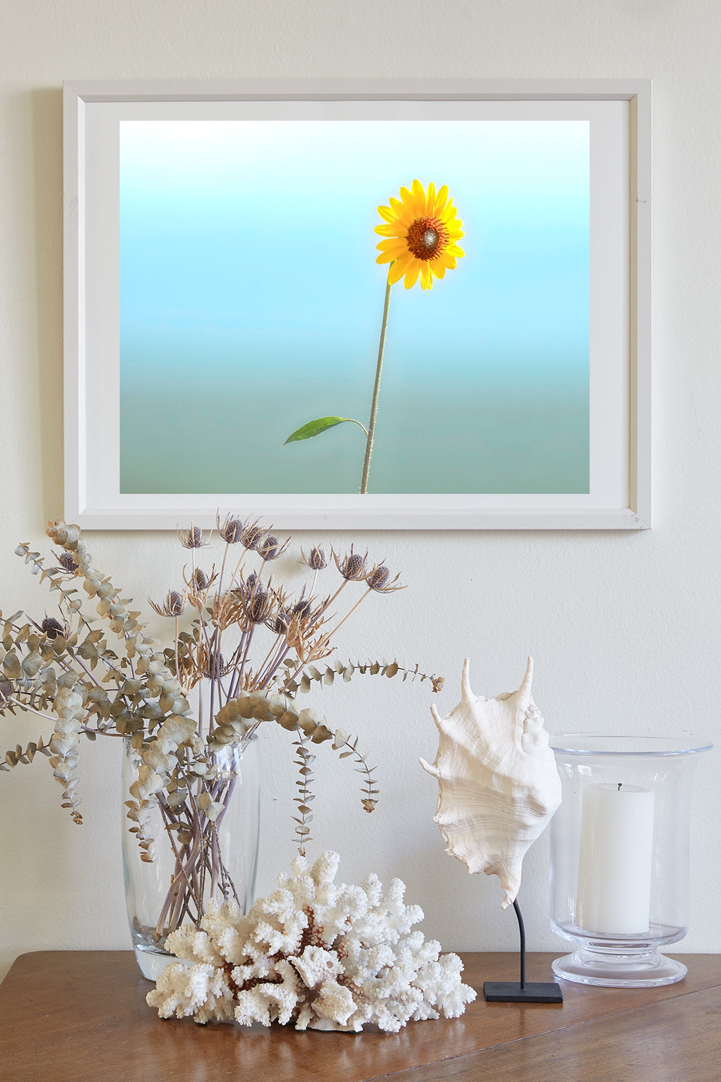Minimalist Flower Print with Wild Sunflower as Elegant Nature Art