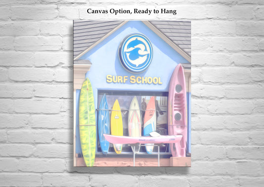 San Diego Beach Surf Shop in Southern California as Pastel Wall Decor