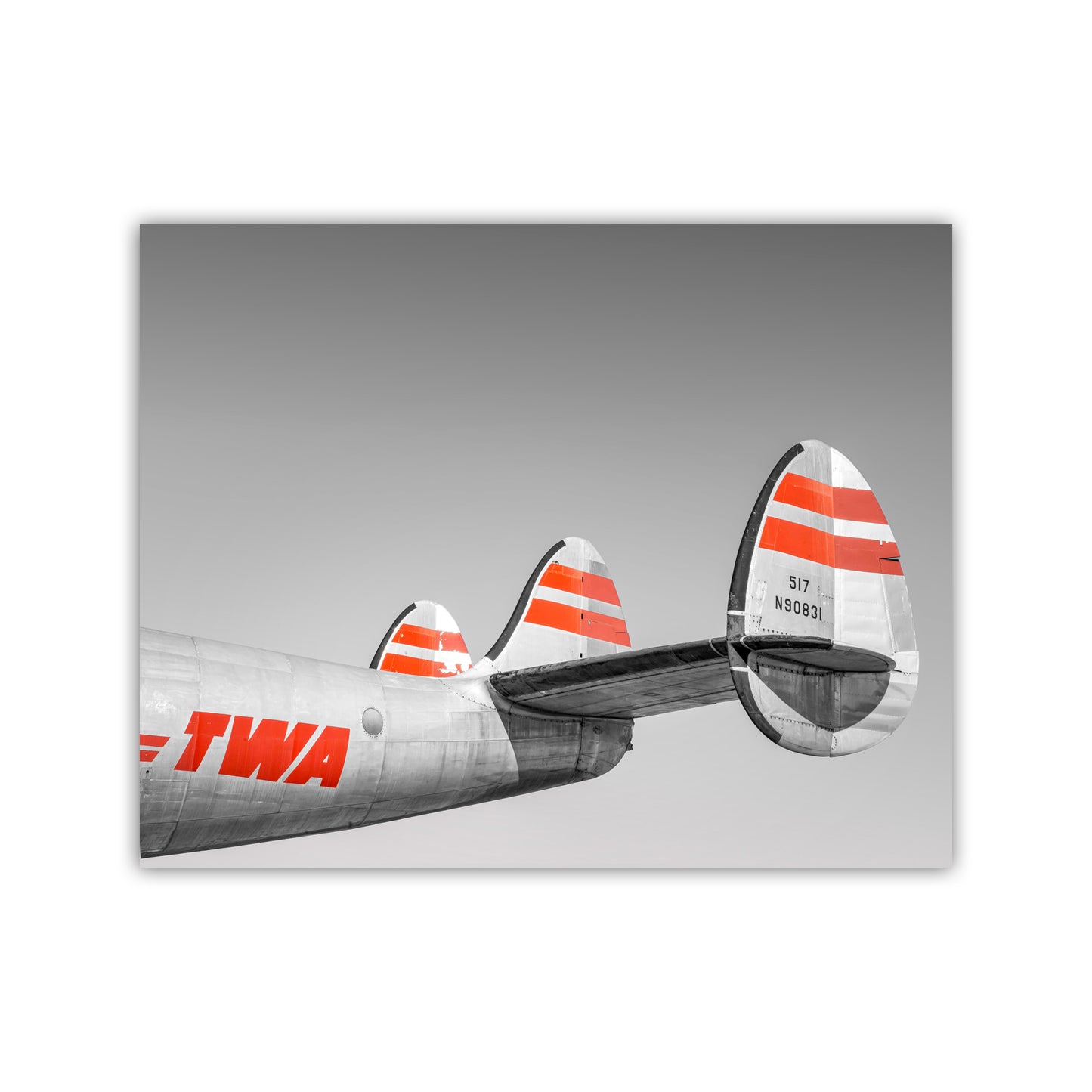 TWA Aviation Art Artwork Gift for Pilot in Black and White