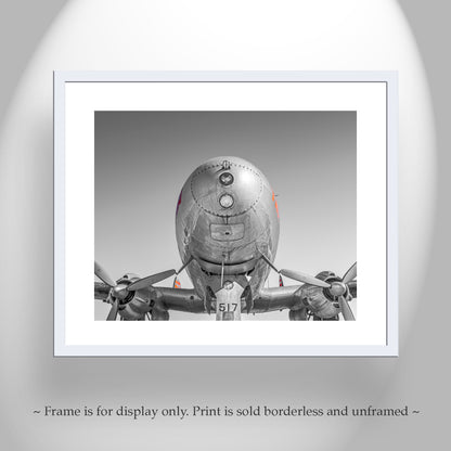 Aviation Wall Decor with Vintage TWA Constellation as Gift for Pilot in Black and White