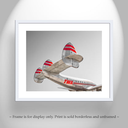 TWA Aviation Art with Lockheed Constellation Aircraft as Gift for Pilot