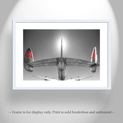 TWA Lockheed Constellation Airliner Aviation Wall Art | Black and White Airplane Photography | Trans World Airlines