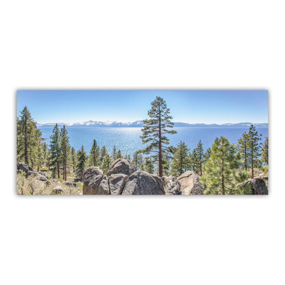 Lake Tahoe Nevada Panoramic Photograph | Sierra Mountains Landscape Wall Art for Home Living Room