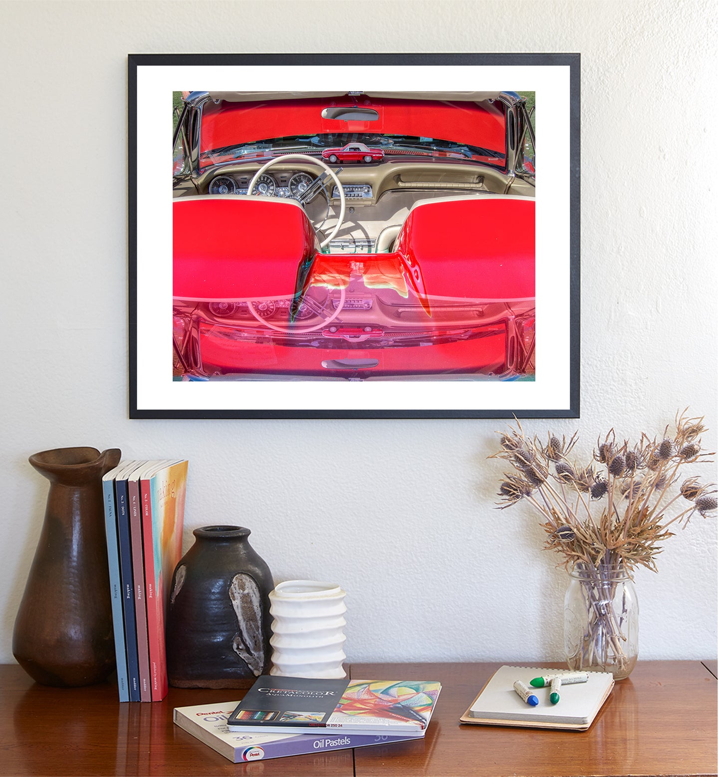 1961 Ford Thunderbird Car Art Print on Framed Canvas as Dad Gift