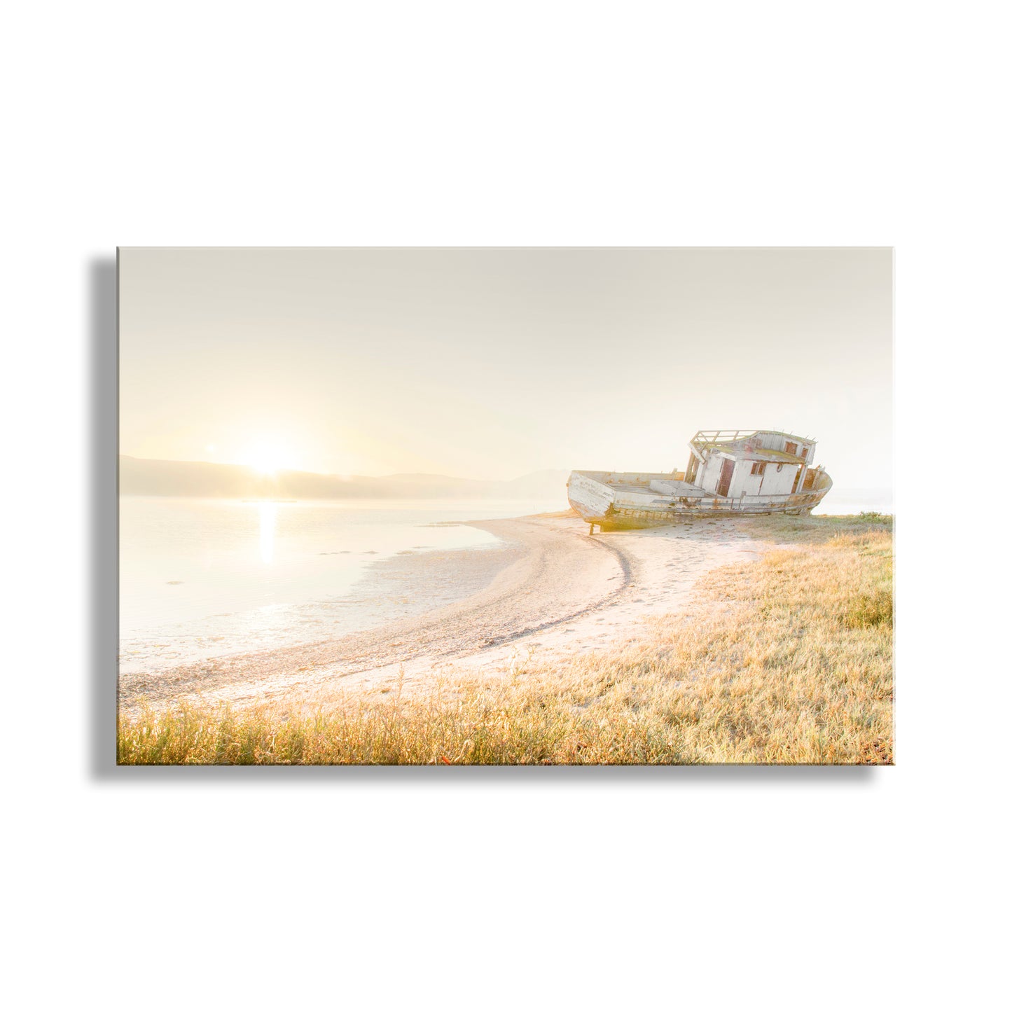 My splendid shipwreck boat art for your walls: a derelict trawler scene captured by me in the early morning hours on the California coast. Original, unique, signed art by Murray Bolesta!