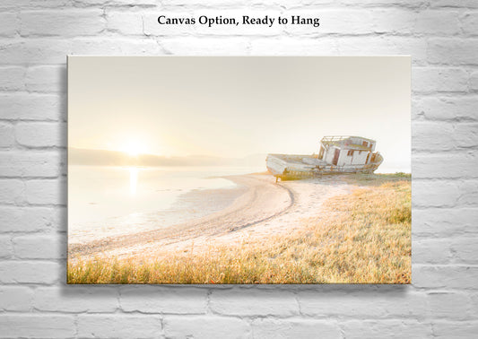 Tomales Bay California Coast Shipwreck Boat Photography Print