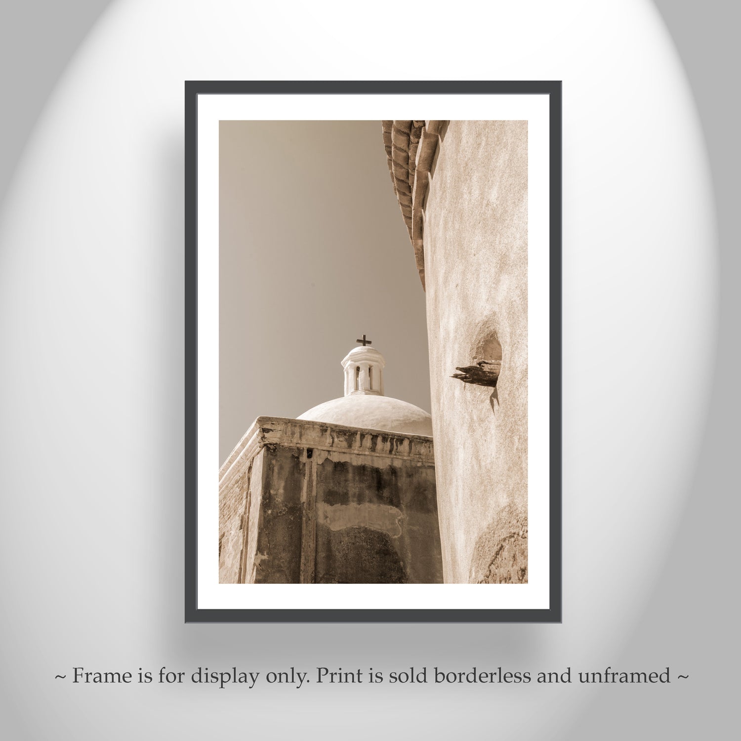 The gorgeous vintage architecture of old Arizona: Mission San Jose de Tumacacori, near Tucson at the borderlands. Original, unique signed art by Murray Bolesta!