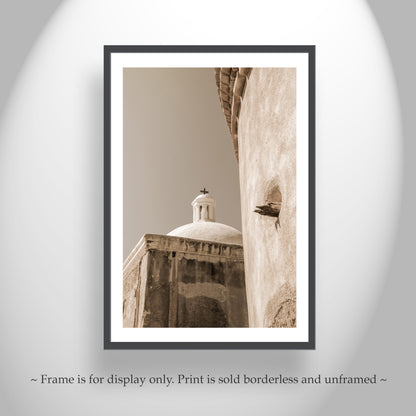 The gorgeous vintage architecture of old Arizona: Mission San Jose de Tumacacori, near Tucson at the borderlands. Original, unique signed art by Murray Bolesta!