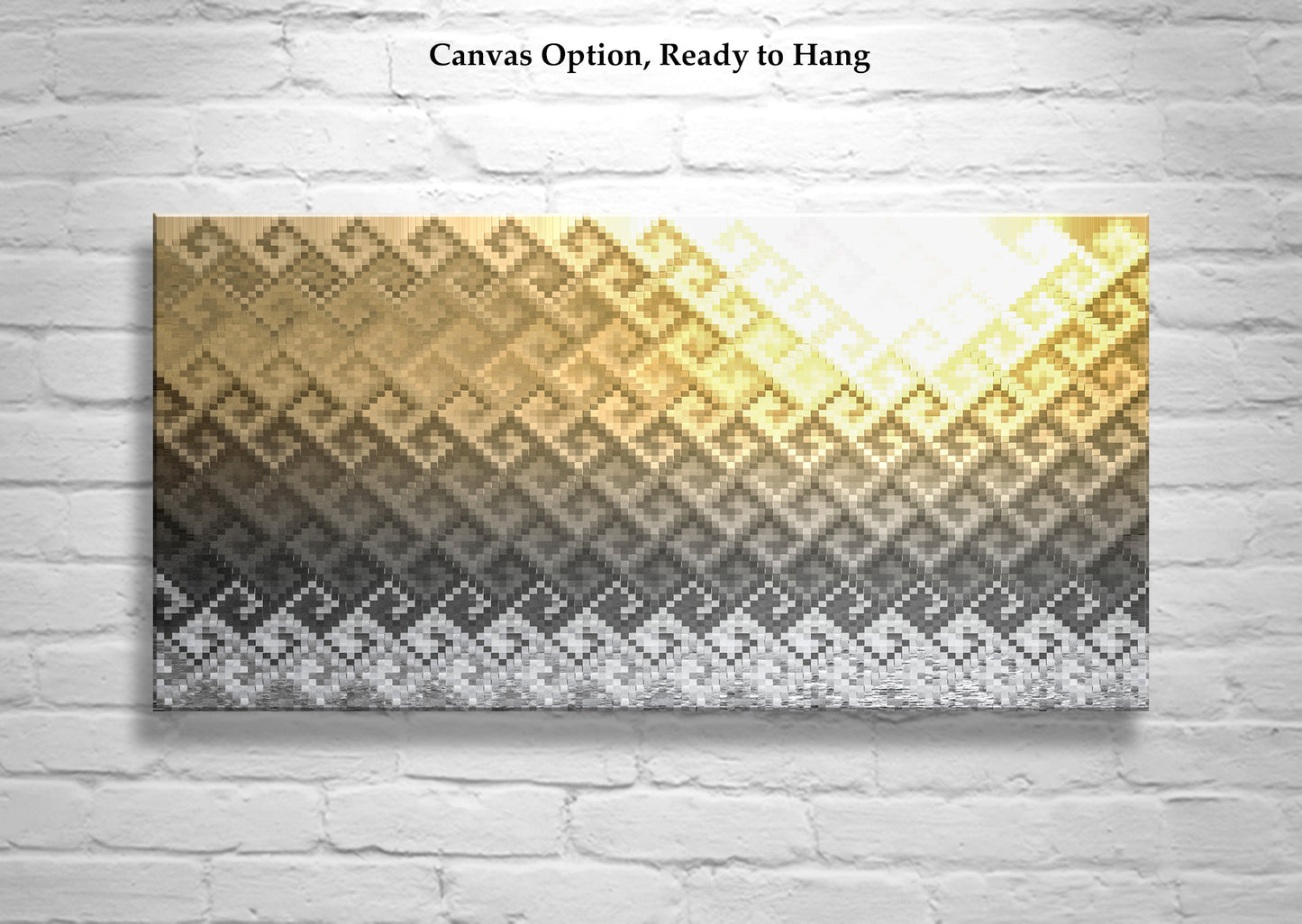 Psychedelic Abstract Ocean Sunset Panorama Framed Canvas