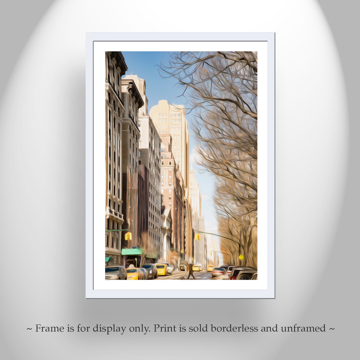 Upper West Side NYC Art Print at Central Park West in Winter