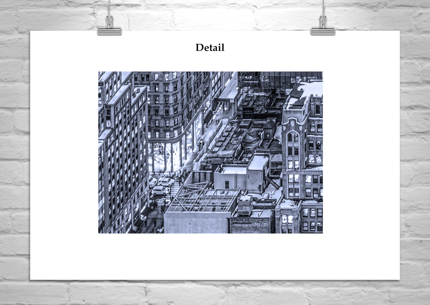 New York City Winter Wall Art Print | Midtown Manhattan Rooftops Cityscape