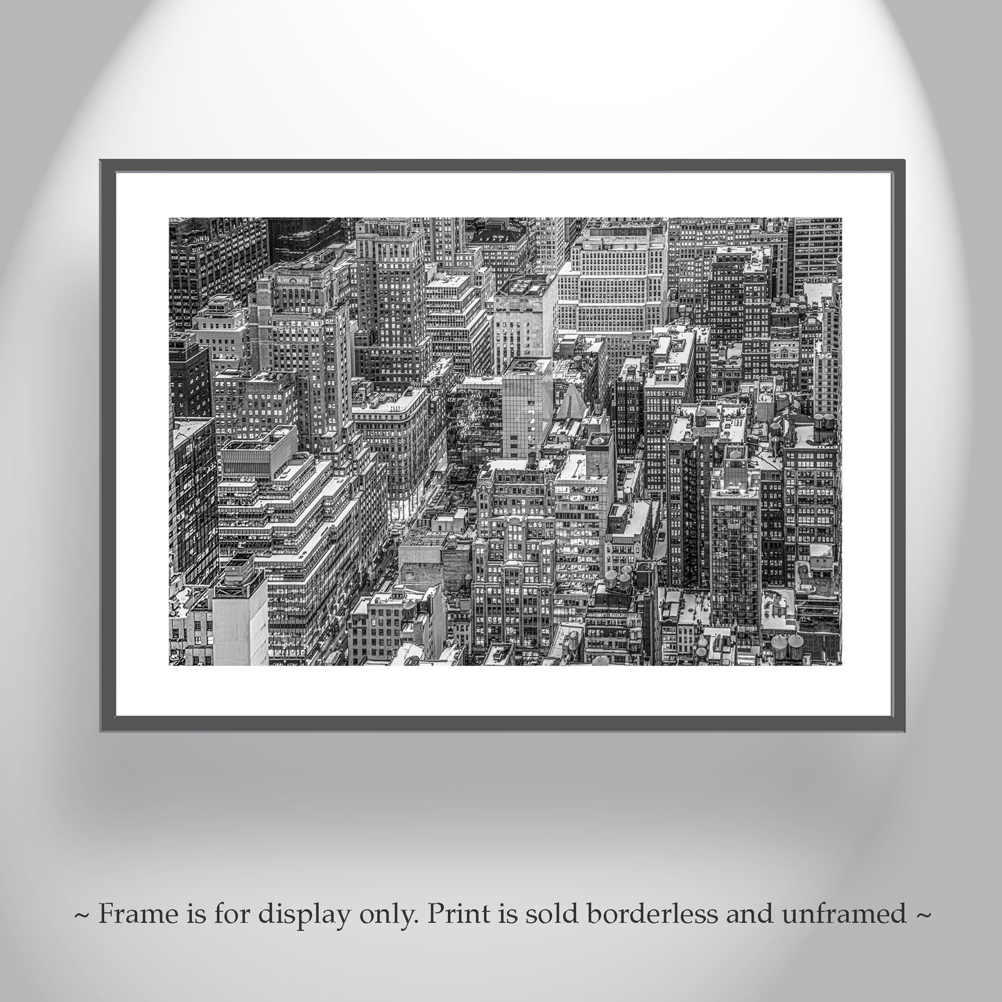 Midtown Manhattan Black & White Art Print of Rooftops in Winter