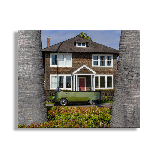 VW Bus Picture as Automotive Art with Custom Vintage Minivan Convertible