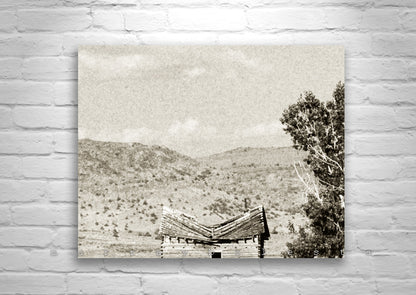 Rustic Western Landscape Print in Vintage Sepia | California Ranch Country