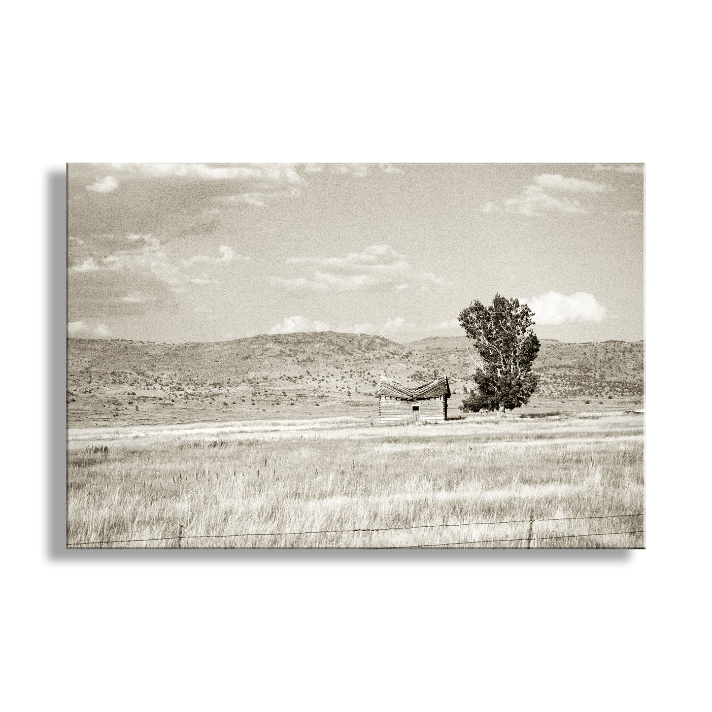 Rustic Western Landscape Print in Vintage Sepia | California Ranch Country